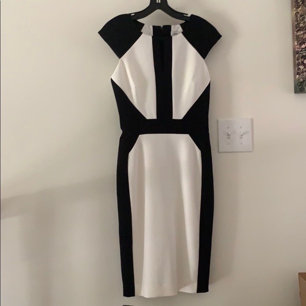 Black and White Color Block Dress